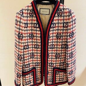 Gucci Women's Multicolor Tweed Blazer
